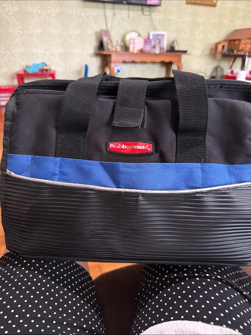 Black and Blue Insulated Lunch Bag